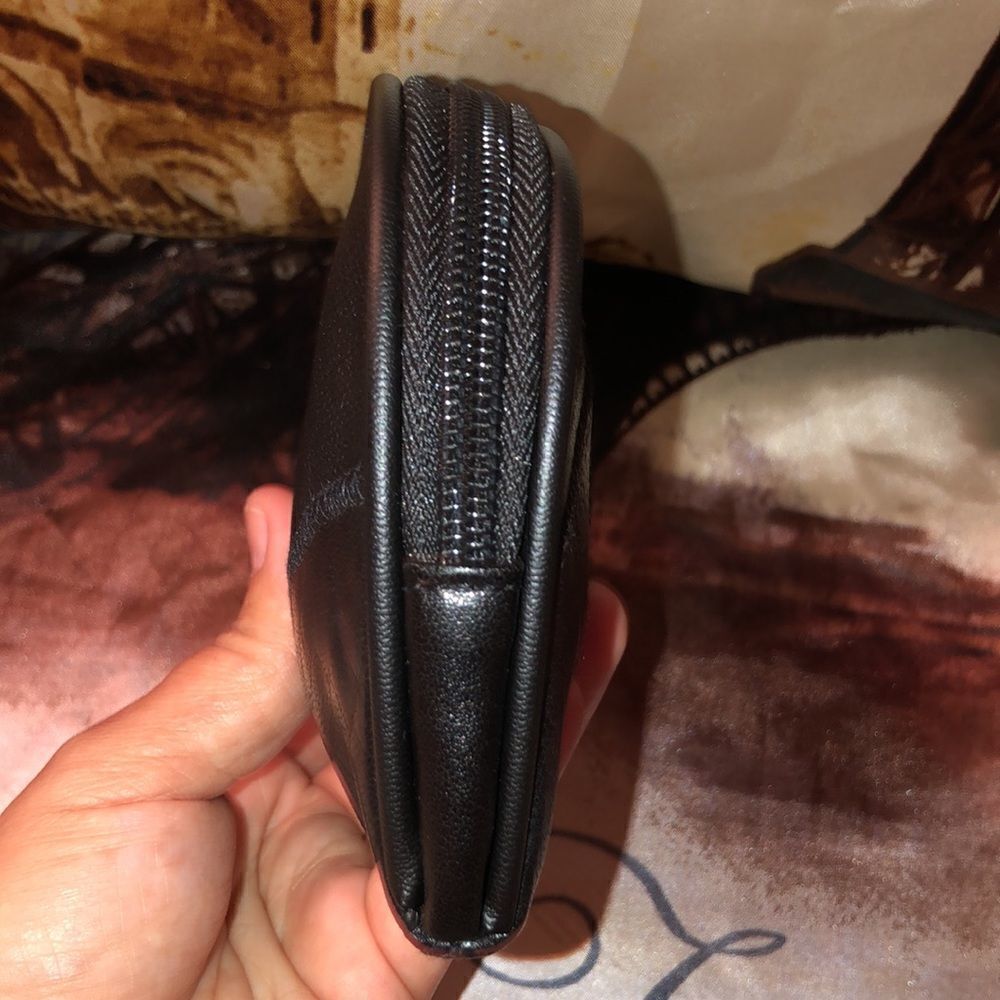 Patch Black Leather Small Zip Wallet - Picture 9 of 10